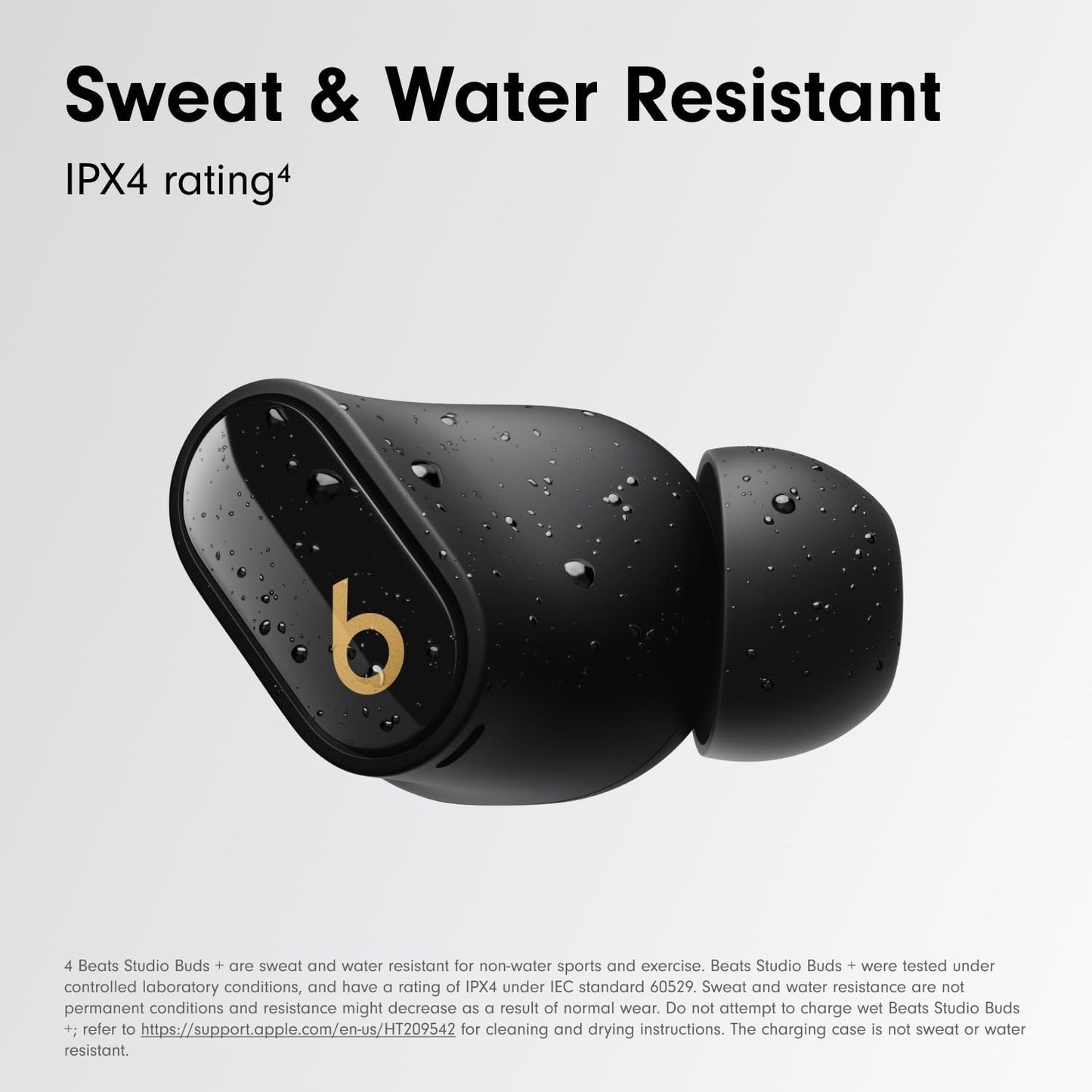 Beats Studio Buds + | True Wireless Noise Cancelling Earbuds, Enhanced Apple & Android Compatibility, Built-in Microphone, Sweat Resistant Bluetooth Headphones, Spatial Audio - Transparent