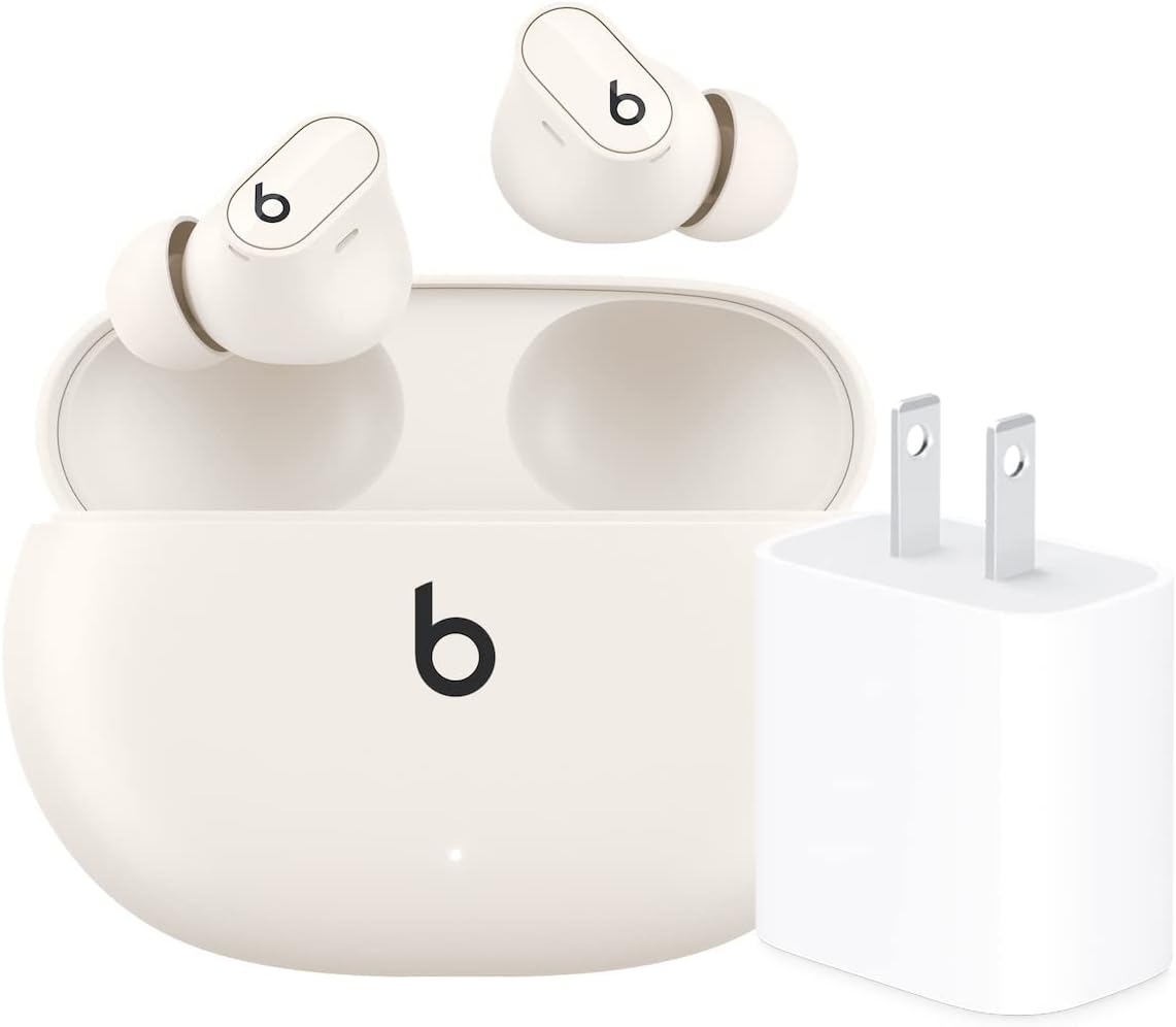 Beats Studio Buds + | True Wireless Noise Cancelling Earbuds, Enhanced Apple & Android Compatibility, Built-in Microphone, Sweat Resistant Bluetooth Headphones, Spatial Audio - Transparent