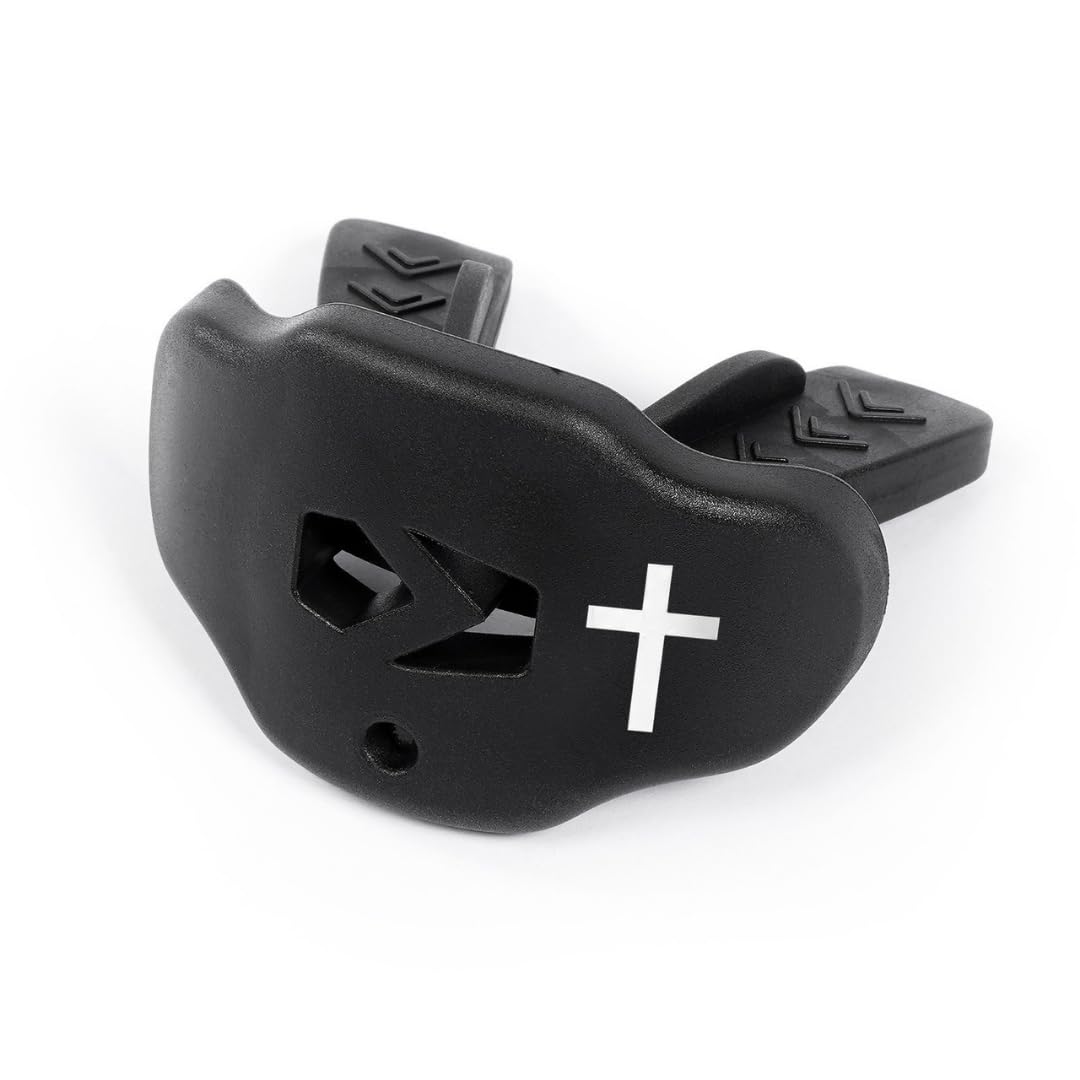 SLEEFS Football Mouth Guard - Youth Mouthguard with Strap - Lip/Teeth Protector Mouthpiece - No Boil - for Youth/Adults, Maximum Air Flow, for All Sports - Cross