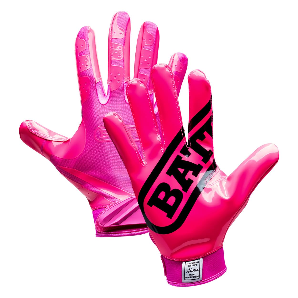 Battle Double Threat Wide Receiver Football Gloves – Ultra Stick Grip, Compression Fit (Runs Tight – Size Up If Between Sizes), Youth & Adult Football Gloves