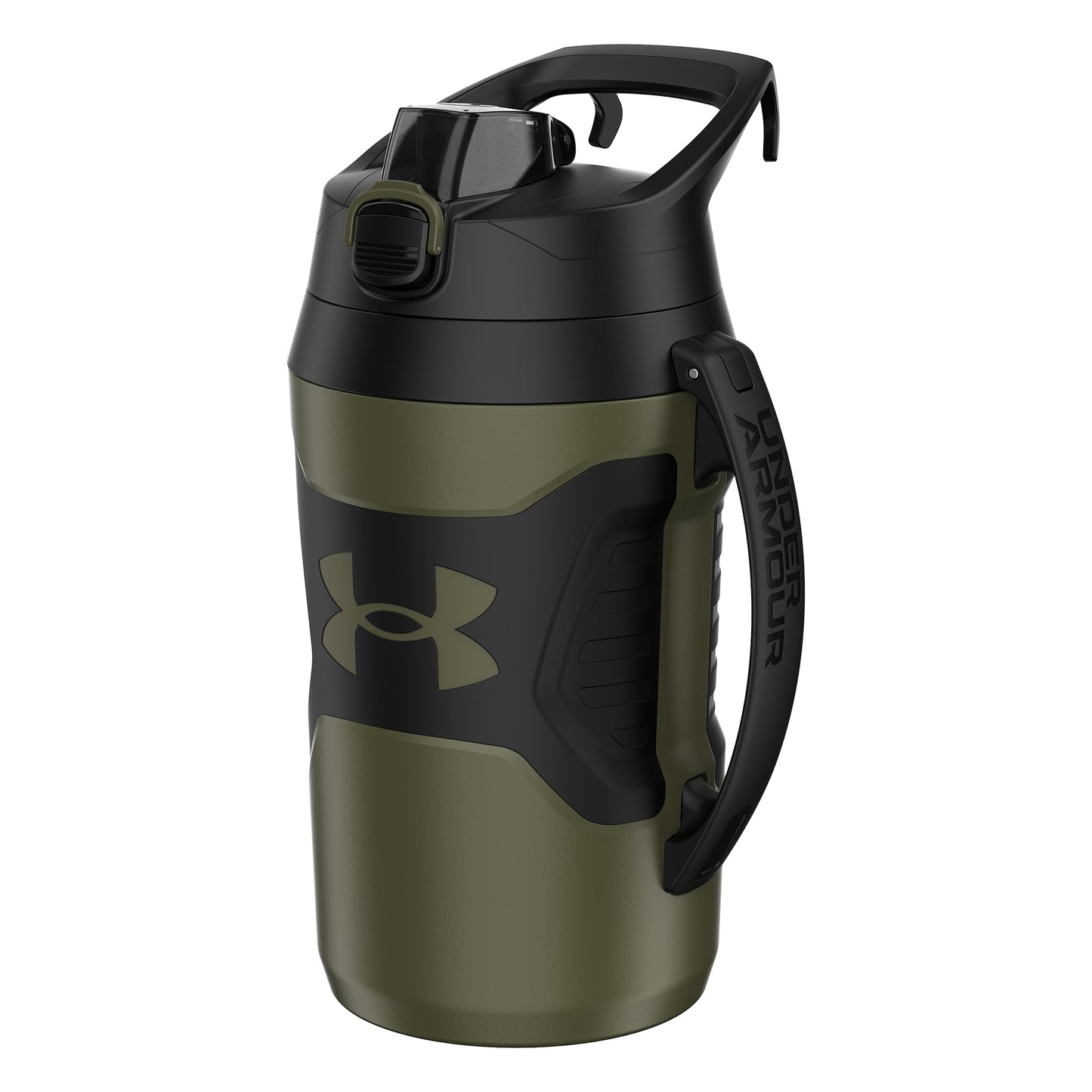 Under Armour Insulated Water Bottle with Handle & Fence Hook, Half Gallon Sports Water Jug, Leak-Resistant & BPA-Free for Baseball, Football & Gym - Black/Black, 64oz