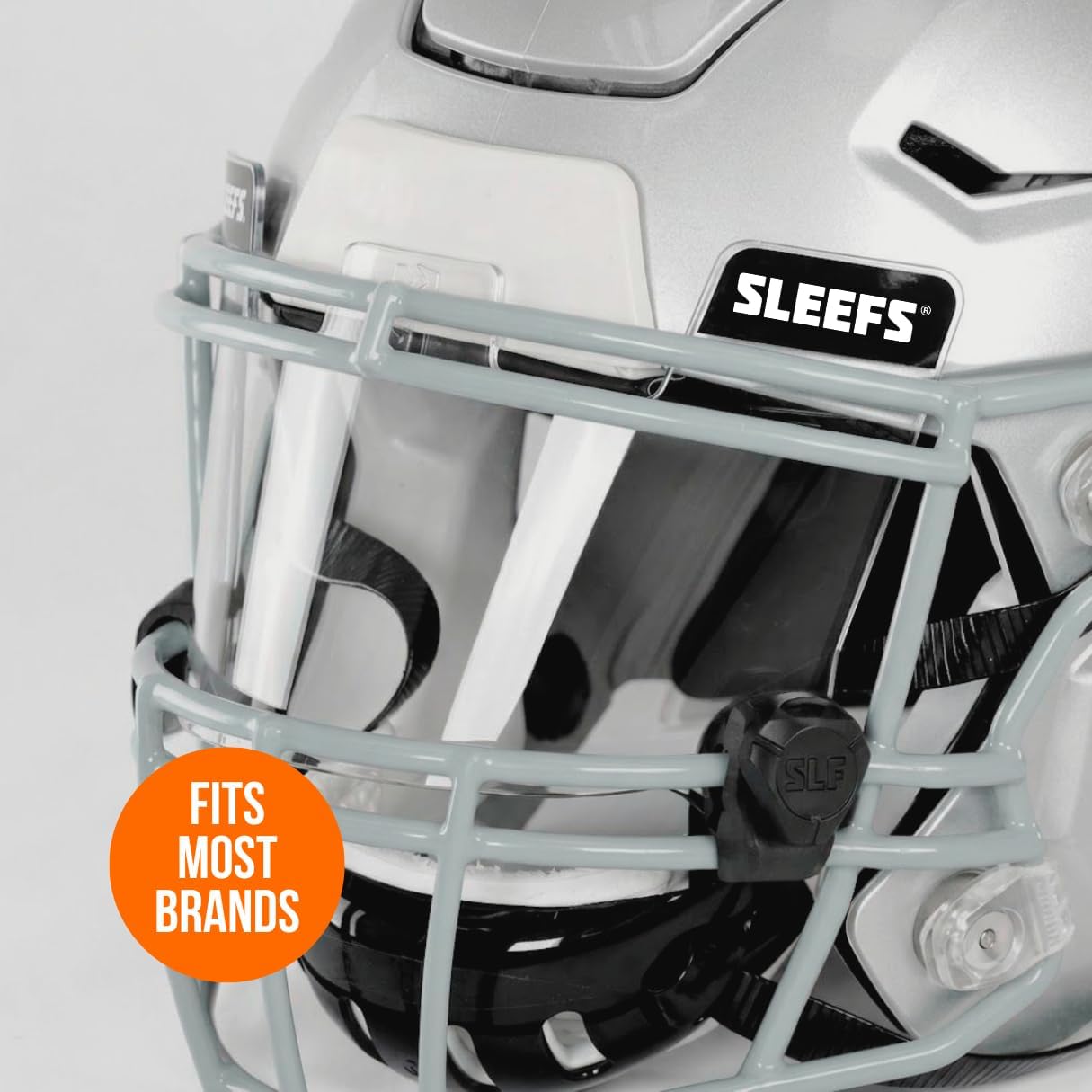SLEEFS Clear Football Visor for Helmet - Professional Football Visor - Face & Eye Shield - Fits Youth & Adult Helmets - Includes Quick Visor Clips for Easy Installation