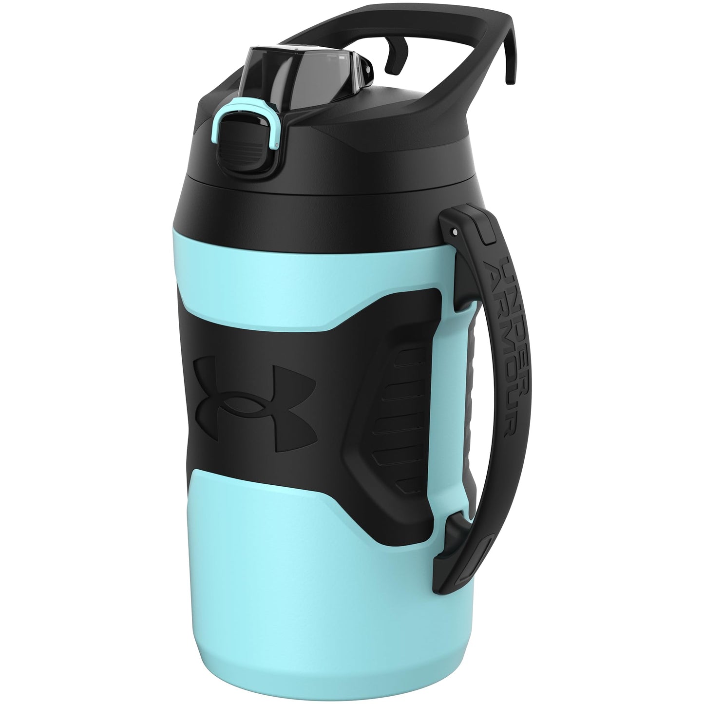 Under Armour Insulated Water Bottle with Handle & Fence Hook, Half Gallon Sports Water Jug, Leak-Resistant & BPA-Free for Baseball, Football & Gym - Black/Black, 64oz