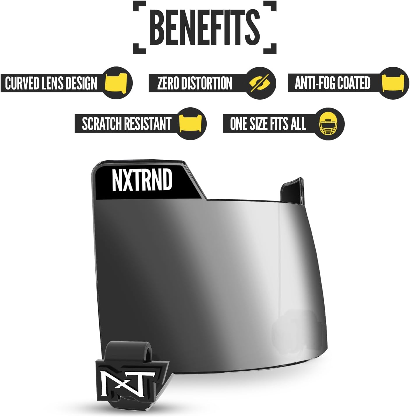 Nxtrnd VZR3 Football Visor, Curved Lens Technology, Fits Adult & Youth Football Helmets