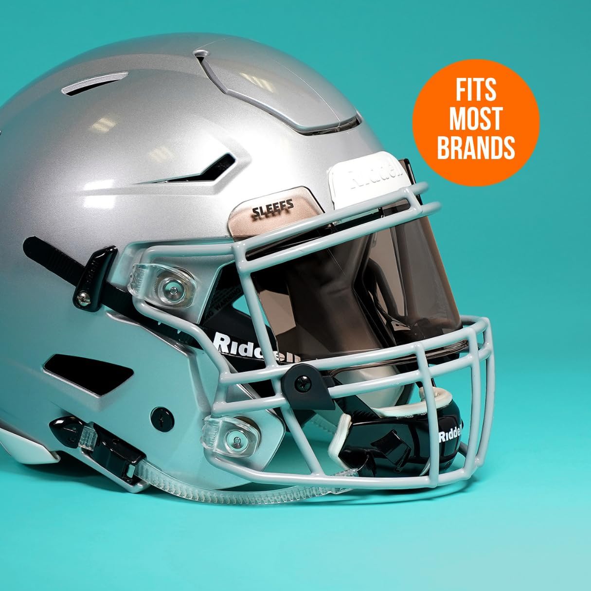 SLEEFS Clear Football Visor for Helmet - Professional Football Visor - Face & Eye Shield - Fits Youth & Adult Helmets - Includes Quick Visor Clips for Easy Installation