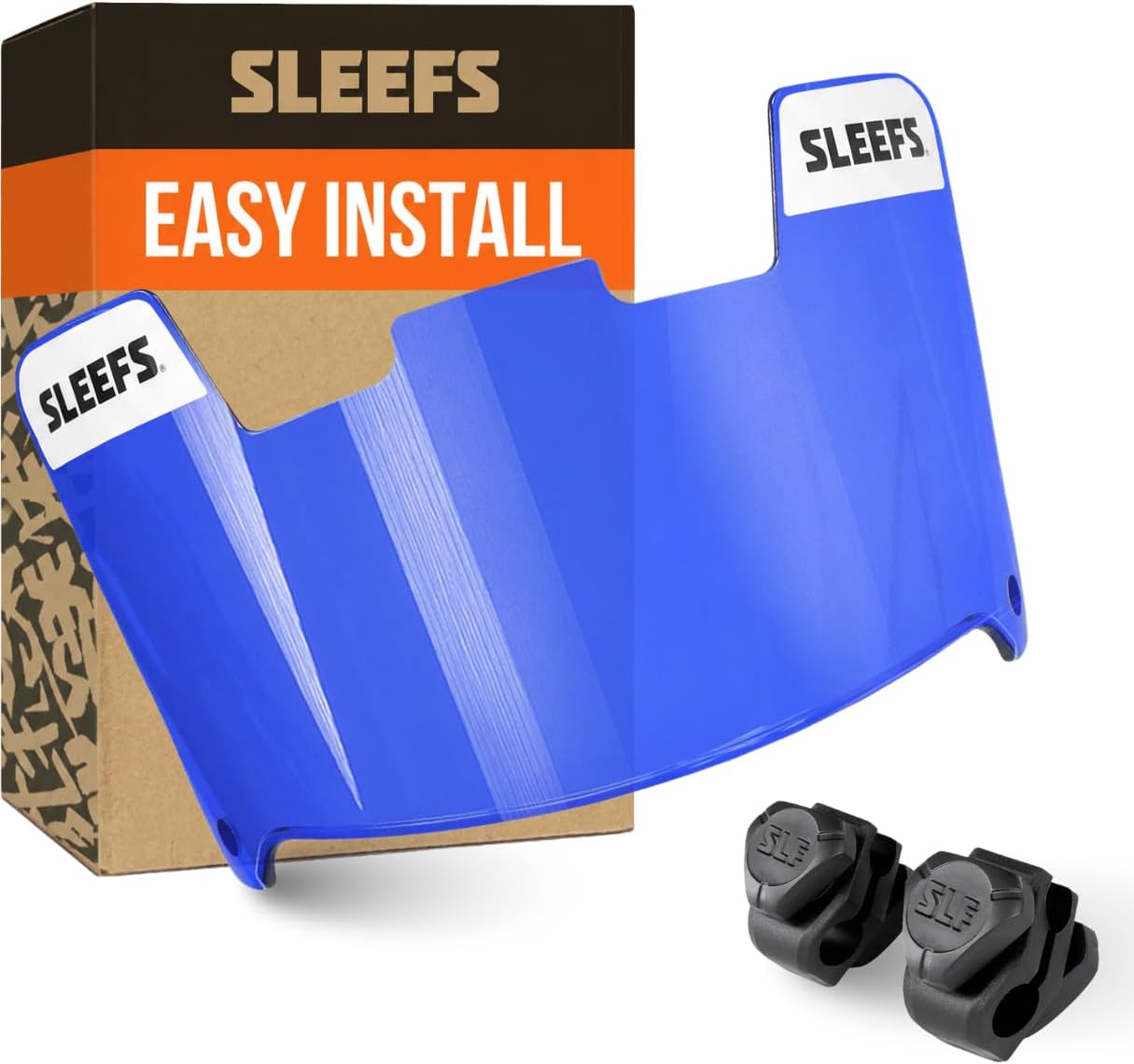 SLEEFS Clear Football Visor for Helmet - Professional Football Visor - Face & Eye Shield - Fits Youth & Adult Helmets - Includes Quick Visor Clips for Easy Installation