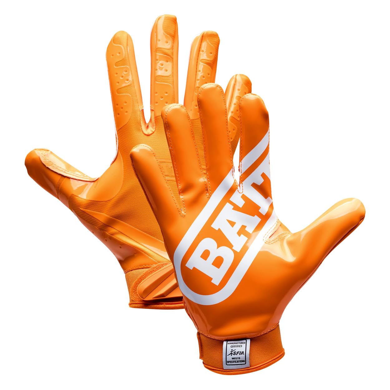 Battle Double Threat Wide Receiver Football Gloves – Ultra Stick Grip, Compression Fit (Runs Tight – Size Up If Between Sizes), Youth & Adult Football Gloves