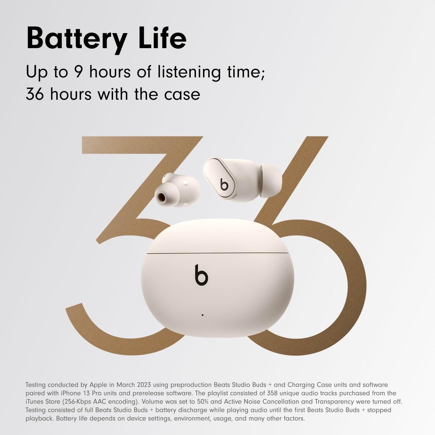 Beats Studio Buds + | True Wireless Noise Cancelling Earbuds, Enhanced Apple & Android Compatibility, Built-in Microphone, Sweat Resistant Bluetooth Headphones, Spatial Audio - Transparent