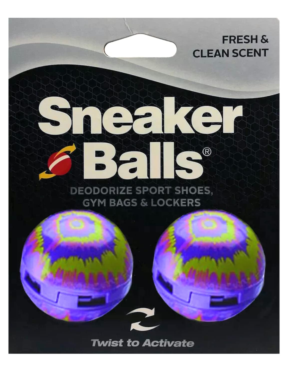 Sneaker Balls Odor-Fighting Shoe Fresheners, Eliminates Unpleasant Smells, Perfect For Sneakers, Gym Bags, Gear Bags, Drawers, Lockers, And More!, Football, 2 Pack