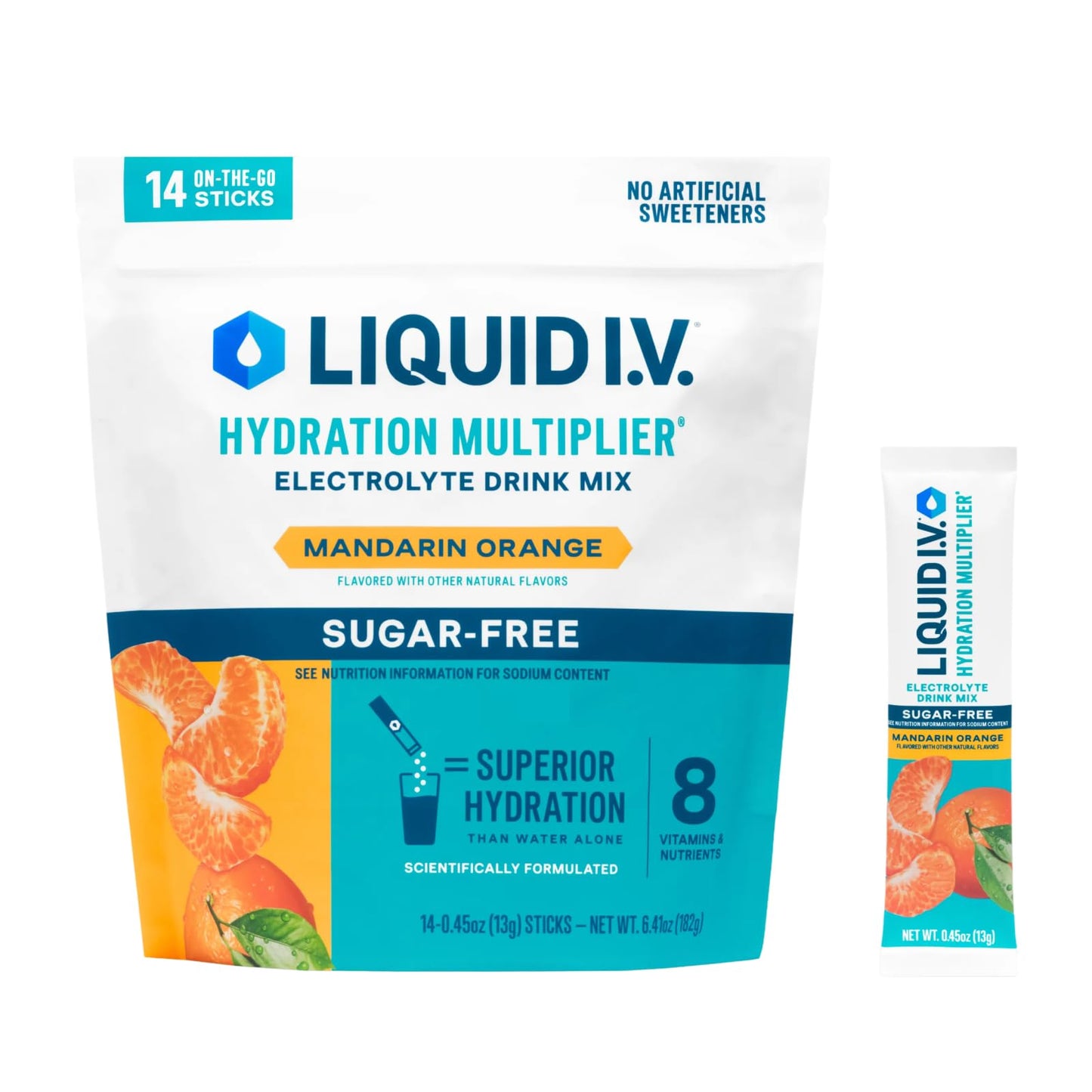 Liquid I.V.® Hydration Multiplier® Sugar-Free - Ring Pop Cherry | Electrolyte Powder Drink Mix | 1 Pack (14 Servings)
