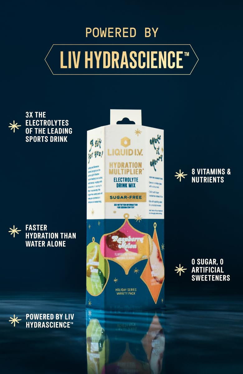 Liquid I.V.® Hydration Multiplier® Sugar-Free - Ring Pop Cherry | Electrolyte Powder Drink Mix | 1 Pack (14 Servings)