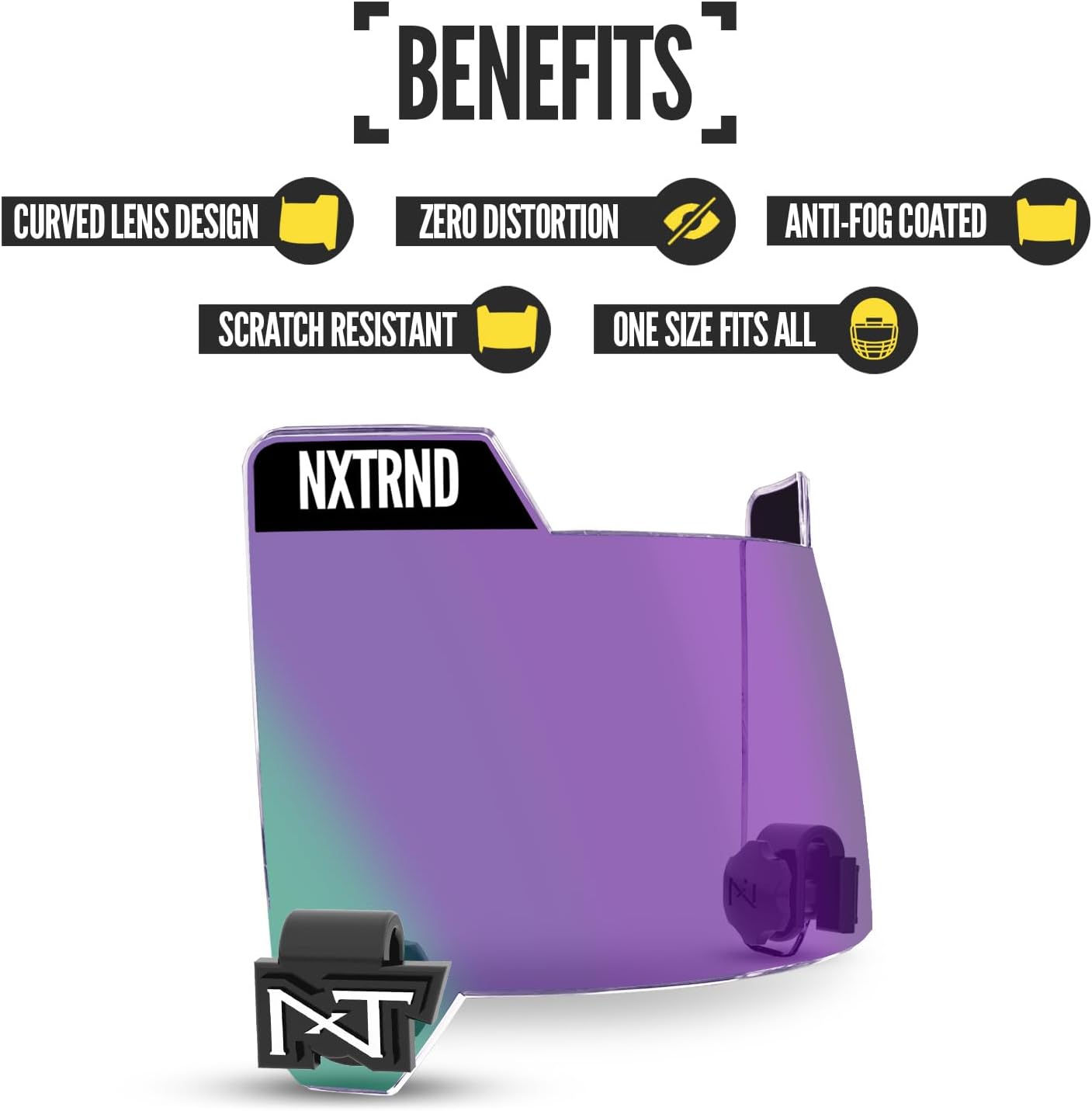 Nxtrnd VZR3 Football Visor, Curved Lens Technology, Fits Adult & Youth Football Helmets