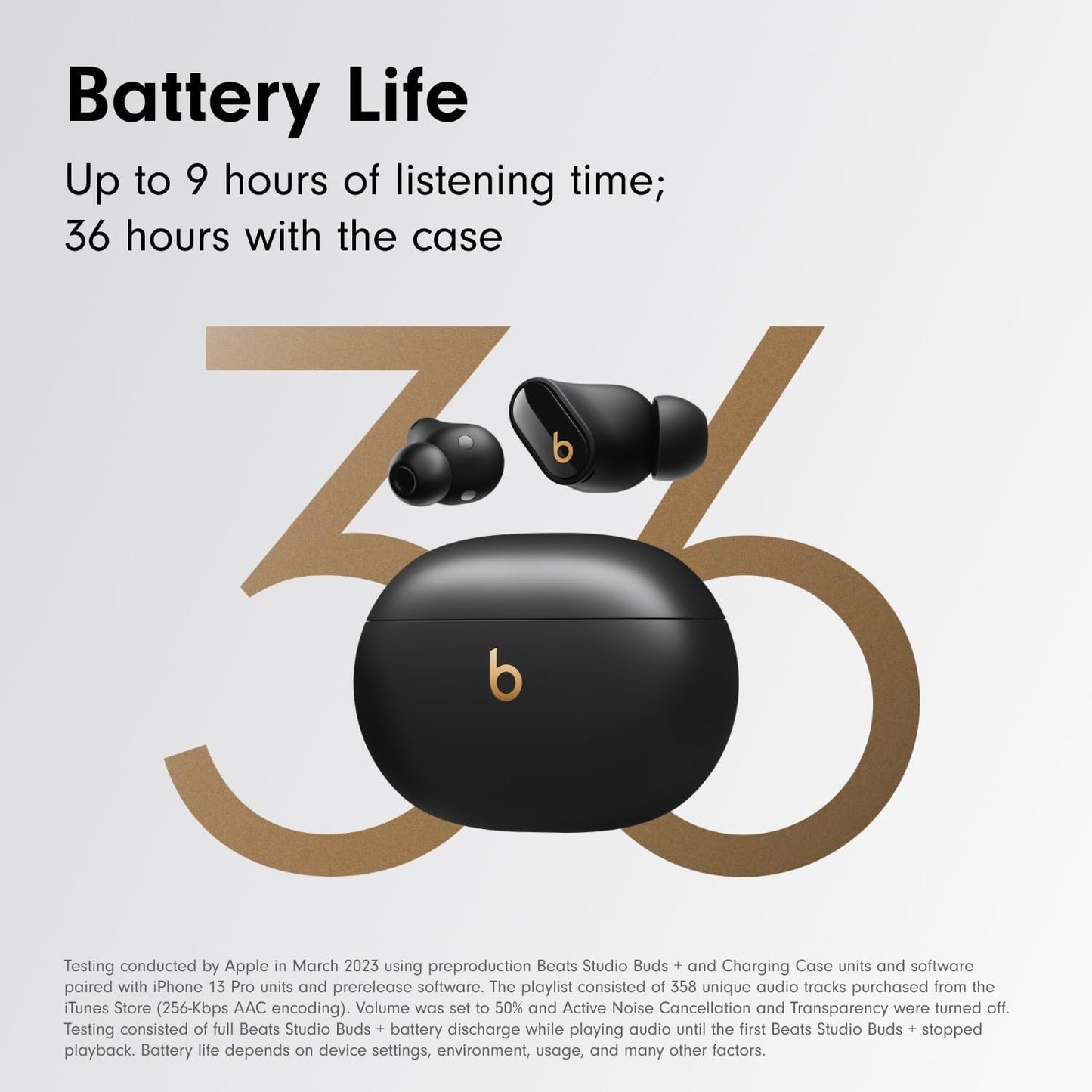 Beats Studio Buds + | True Wireless Noise Cancelling Earbuds, Enhanced Apple & Android Compatibility, Built-in Microphone, Sweat Resistant Bluetooth Headphones, Spatial Audio - Transparent