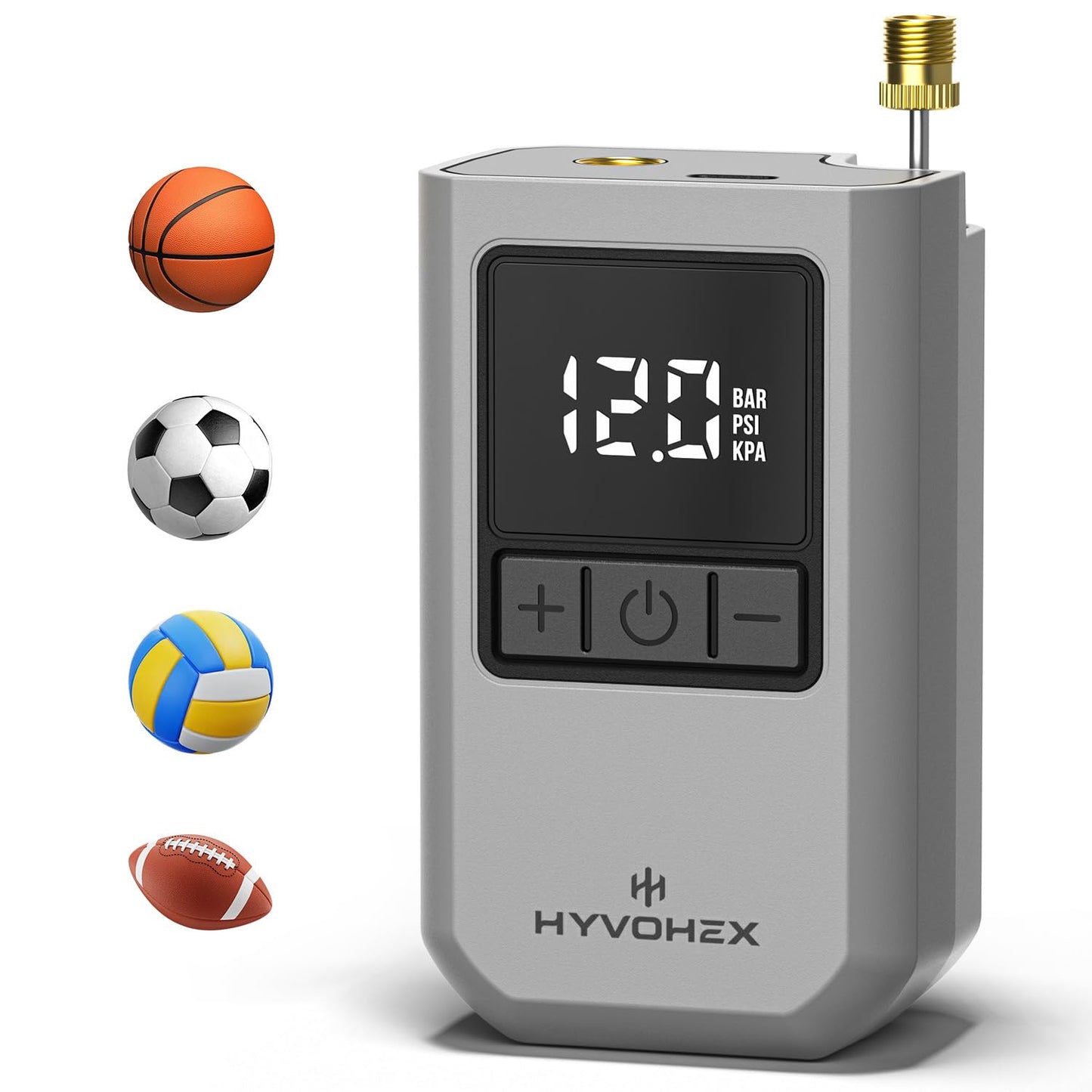 Ball Pump for Sports Balls, Portable Electric Basketball Pump Ultra Fast Inflation, with Digital LED Display Air Pump for Balls, Preset Pressure with Ball Needle for Soccer, Volleyball