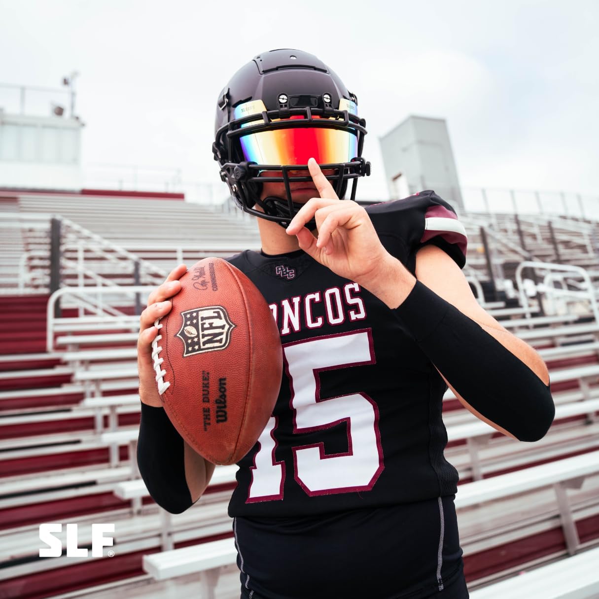 SLEEFS Clear Football Visor for Helmet - Professional Football Visor - Face & Eye Shield - Fits Youth & Adult Helmets - Includes Quick Visor Clips for Easy Installation
