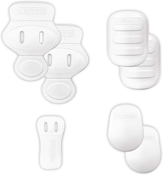 CHAMPRO Ultra Light 7 Piece Pad Set with Slots for Youth Football Pants, WHITE