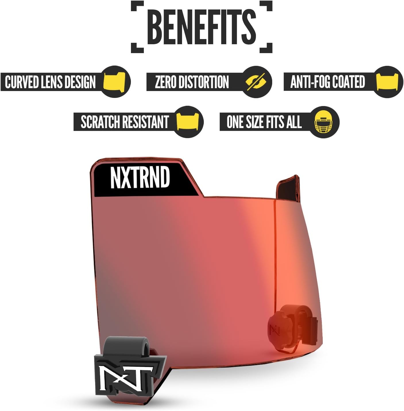 Nxtrnd VZR3 Football Visor, Curved Lens Technology, Fits Adult & Youth Football Helmets