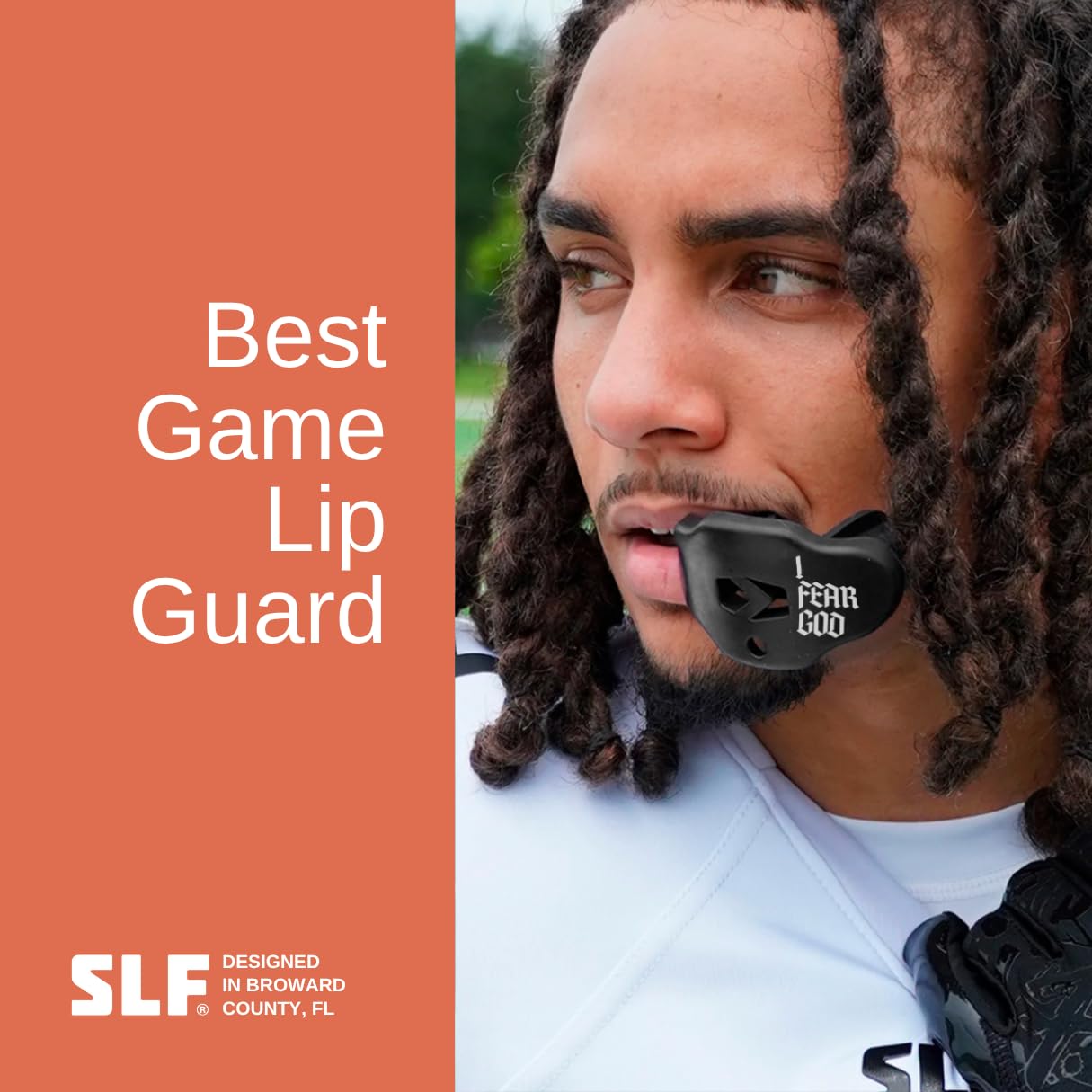SLEEFS Football Mouth Guard - Youth Mouthguard with Strap - Lip/Teeth Protector Mouthpiece - No Boil - for Youth/Adults, Maximum Air Flow, for All Sports - Cross