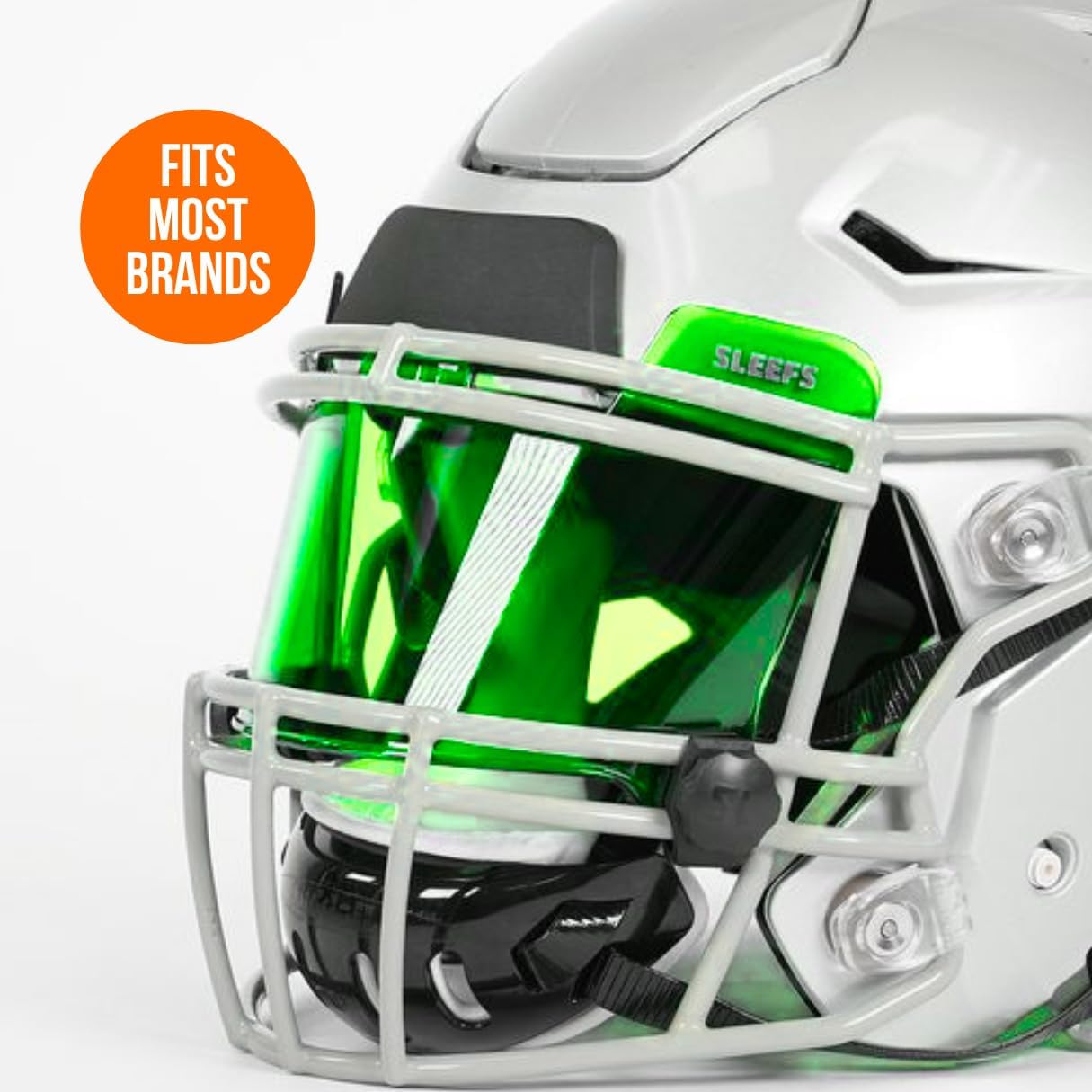 SLEEFS Clear Football Visor for Helmet - Professional Football Visor - Face & Eye Shield - Fits Youth & Adult Helmets - Includes Quick Visor Clips for Easy Installation