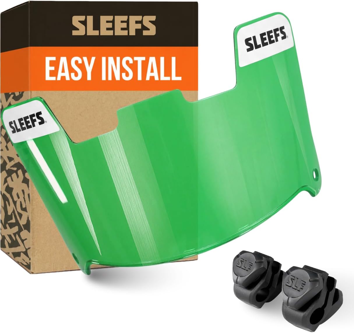 SLEEFS Clear Football Visor for Helmet - Professional Football Visor - Face & Eye Shield - Fits Youth & Adult Helmets - Includes Quick Visor Clips for Easy Installation