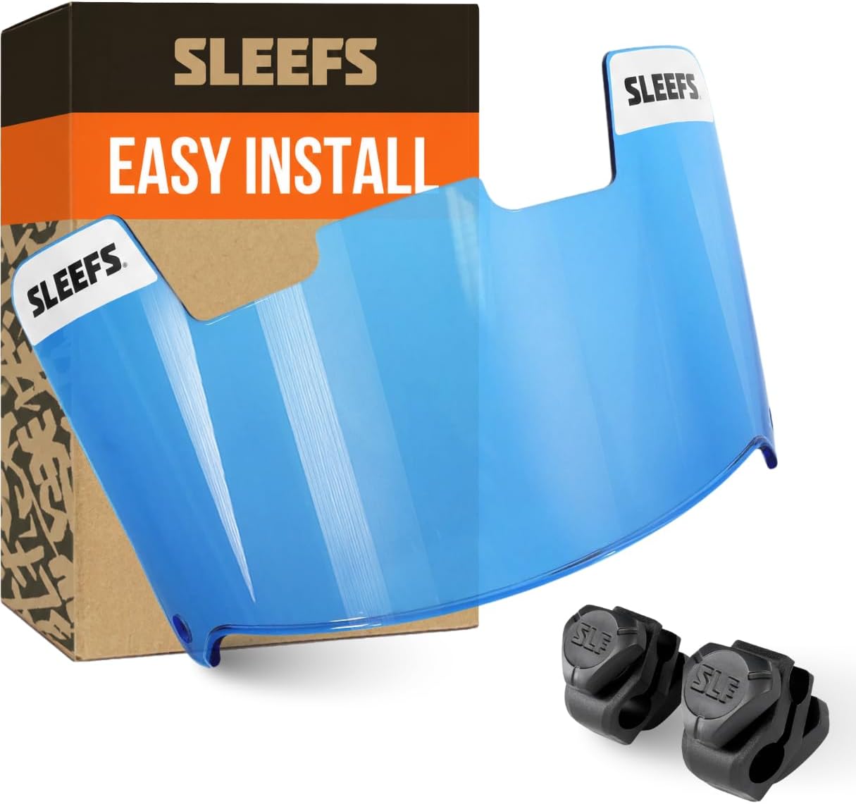 SLEEFS Clear Football Visor for Helmet - Professional Football Visor - Face & Eye Shield - Fits Youth & Adult Helmets - Includes Quick Visor Clips for Easy Installation