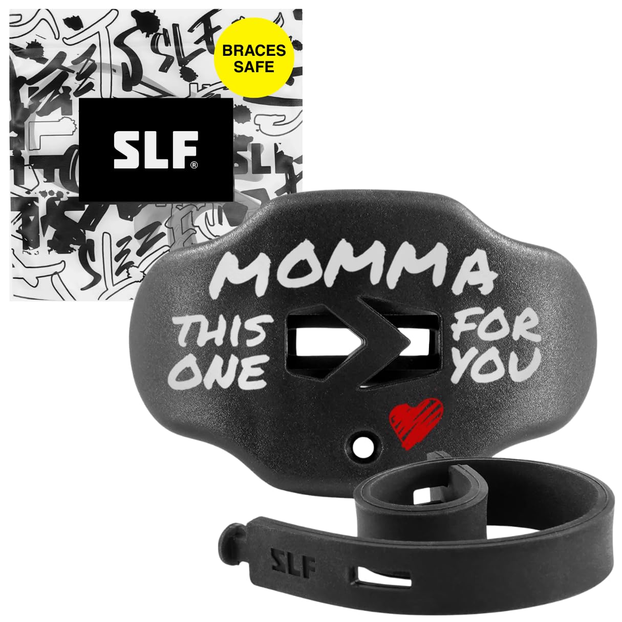 SLEEFS Football Mouth Guard - Youth Mouthguard with Strap - Lip/Teeth Protector Mouthpiece - No Boil - for Youth/Adults, Maximum Air Flow, for All Sports - Cross