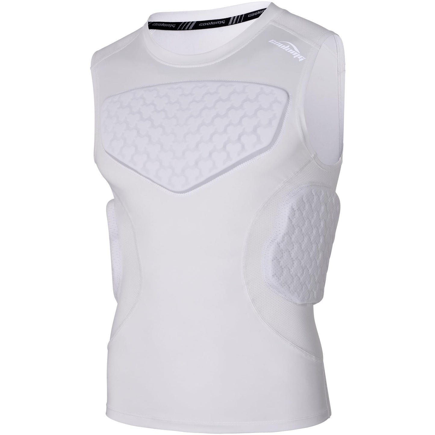 COOLOMG Youth Padded Football Shirt Chest Rib Protector | Football Compression Undershirt Back Protection