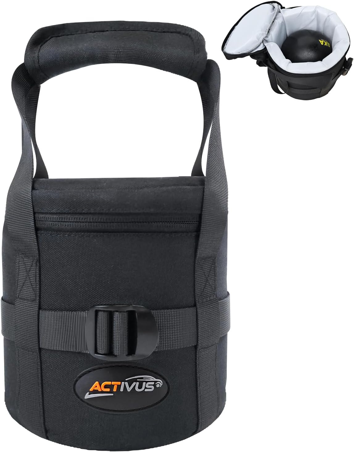 Shot Put Bag With Comfortable Handle and Foam Pad for Carrying Single Ball From 6 LBS to 16 LBS, Black