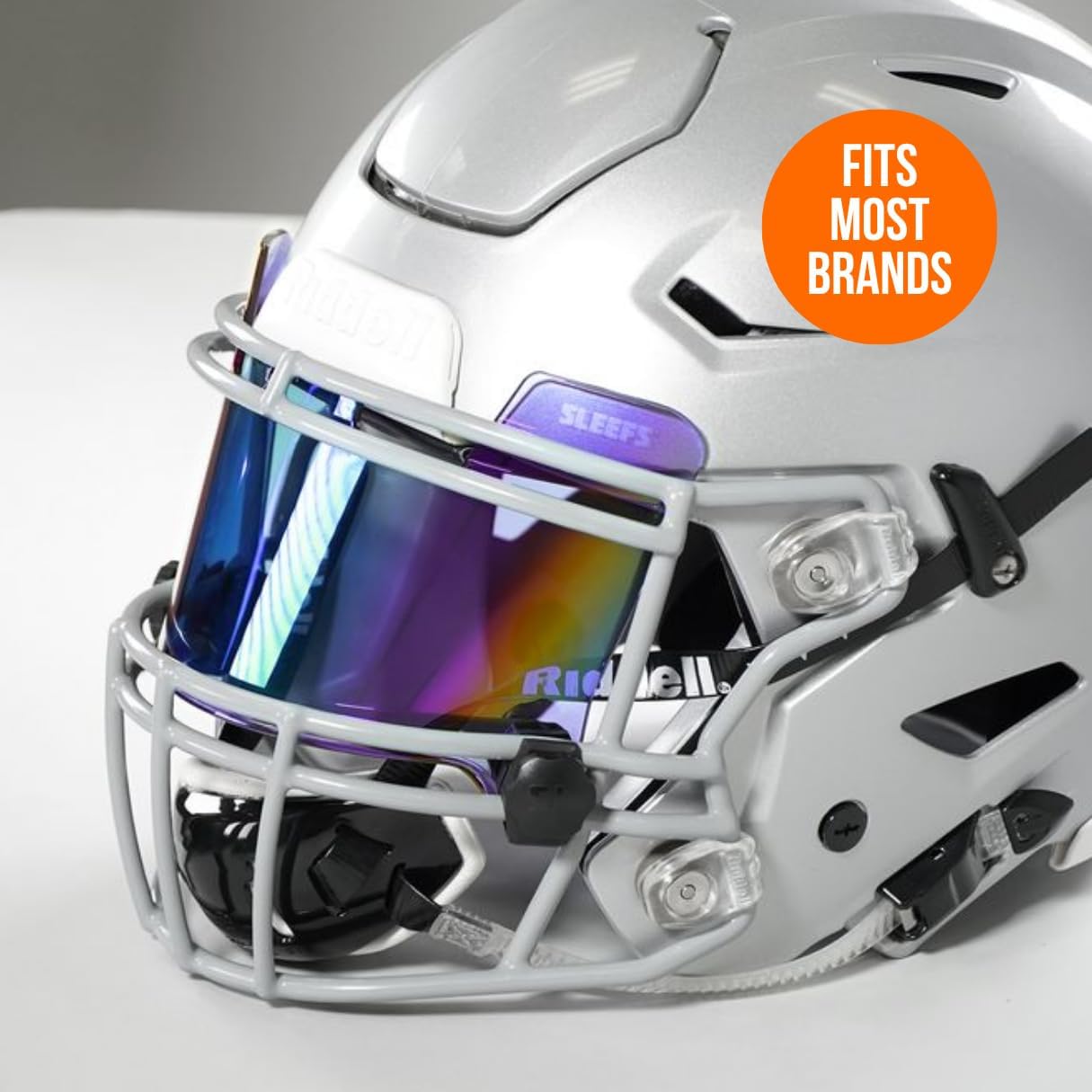 SLEEFS Clear Football Visor for Helmet - Professional Football Visor - Face & Eye Shield - Fits Youth & Adult Helmets - Includes Quick Visor Clips for Easy Installation