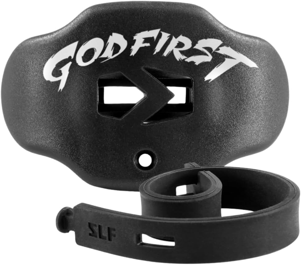 SLEEFS Football Mouth Guard - Youth Mouthguard with Strap - Lip/Teeth Protector Mouthpiece - No Boil - for Youth/Adults, Maximum Air Flow, for All Sports - Cross