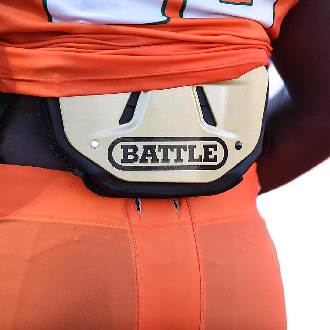 Battle Sports Football Back Plate – Hard Shell Lower Back Protector with Contoured Foam for High-Impact Protection for Youth, Kids and Adults