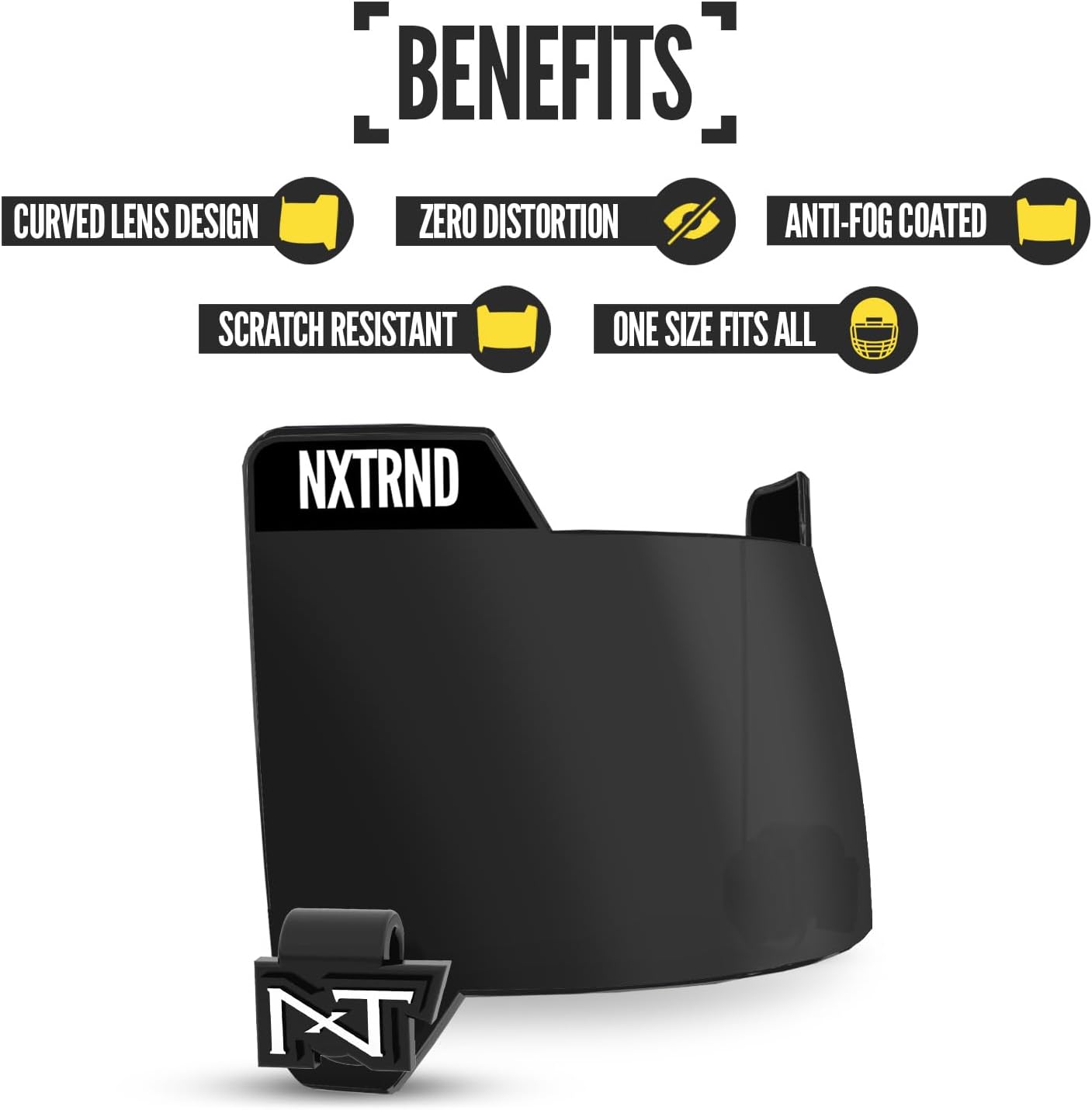Nxtrnd VZR3 Football Visor, Curved Lens Technology, Fits Adult & Youth Football Helmets