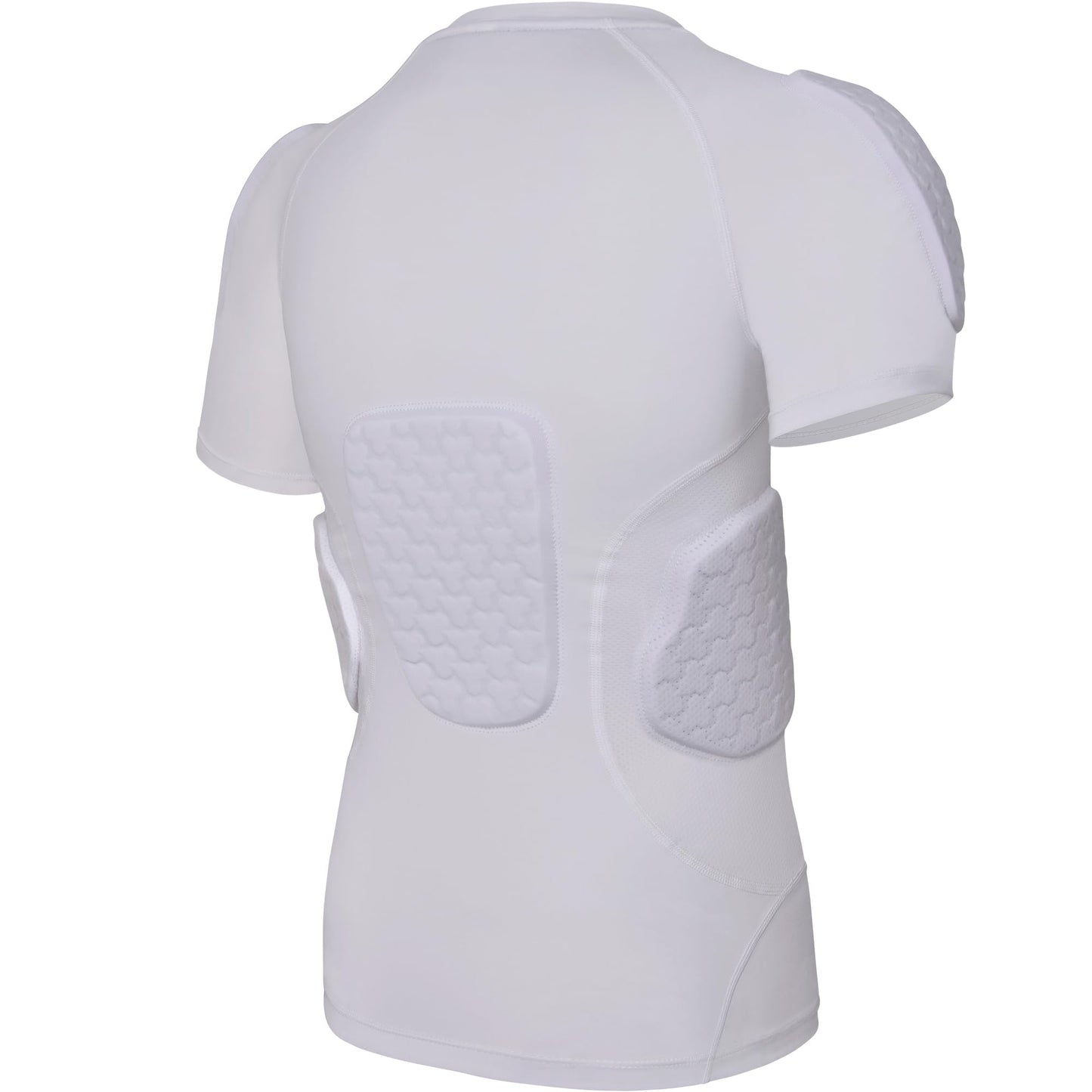 COOLOMG Youth Padded Football Shirt Chest Rib Protector | Football Compression Undershirt Back Protection