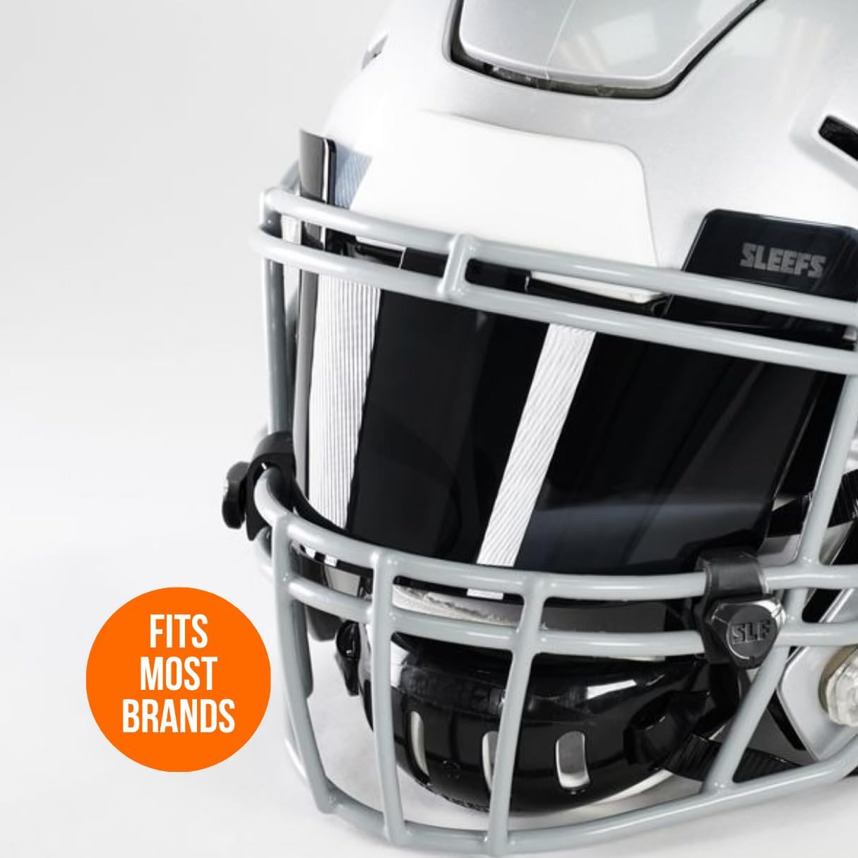 SLEEFS Clear Football Visor for Helmet - Professional Football Visor - Face & Eye Shield - Fits Youth & Adult Helmets - Includes Quick Visor Clips for Easy Installation