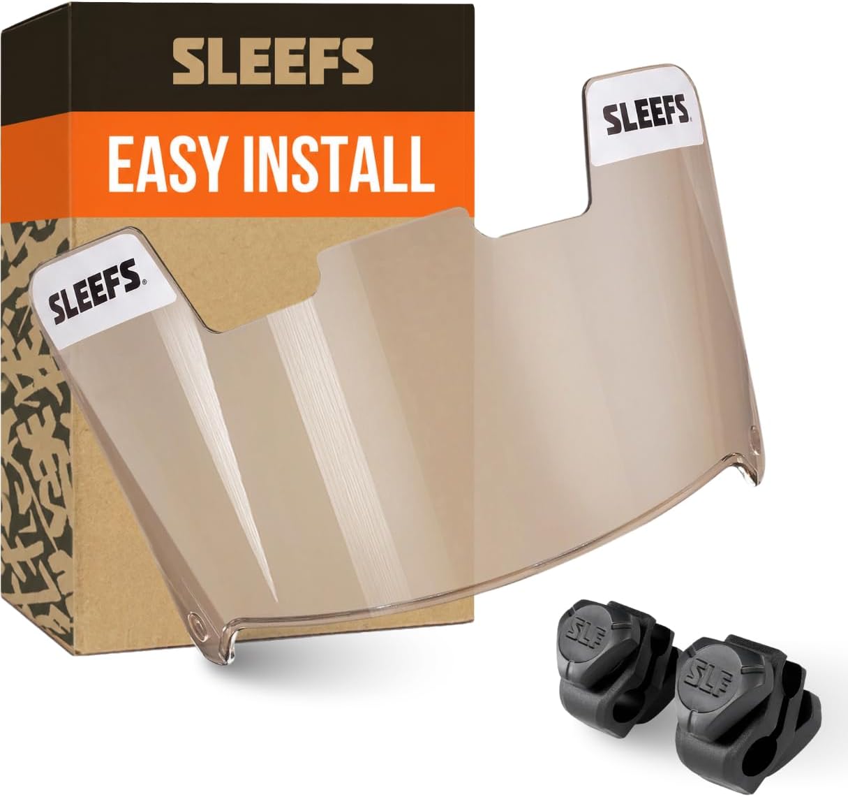 SLEEFS Clear Football Visor for Helmet - Professional Football Visor - Face & Eye Shield - Fits Youth & Adult Helmets - Includes Quick Visor Clips for Easy Installation
