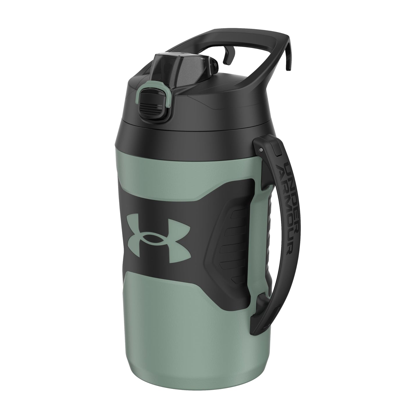 Under Armour Insulated Water Bottle with Handle & Fence Hook, Half Gallon Sports Water Jug, Leak-Resistant & BPA-Free for Baseball, Football & Gym - Black/Black, 64oz