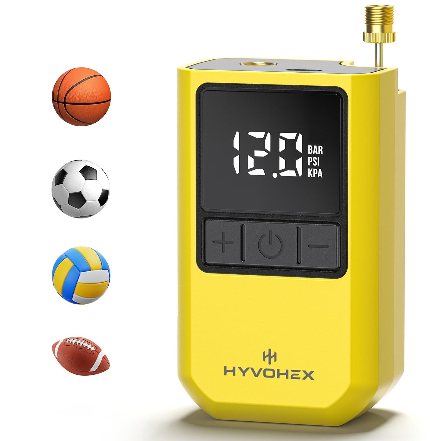 Ball Pump for Sports Balls, Portable Electric Basketball Pump Ultra Fast Inflation, with Digital LED Display Air Pump for Balls, Preset Pressure with Ball Needle for Soccer, Volleyball