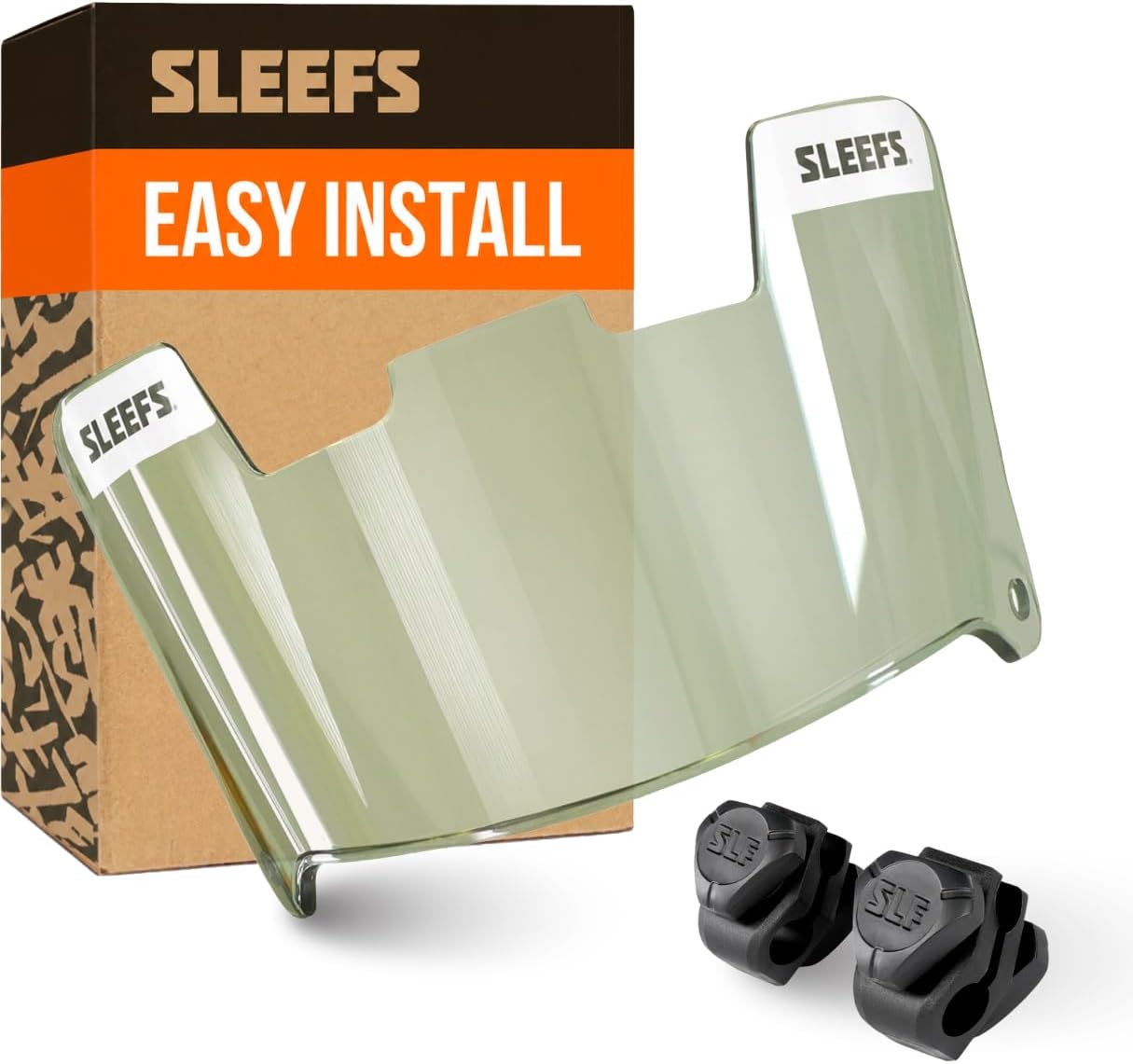 SLEEFS Clear Football Visor for Helmet - Professional Football Visor - Face & Eye Shield - Fits Youth & Adult Helmets - Includes Quick Visor Clips for Easy Installation