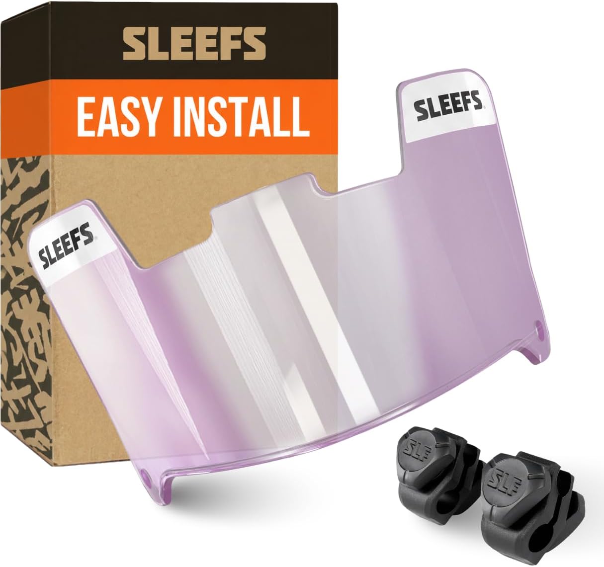 SLEEFS Clear Football Visor for Helmet - Professional Football Visor - Face & Eye Shield - Fits Youth & Adult Helmets - Includes Quick Visor Clips for Easy Installation