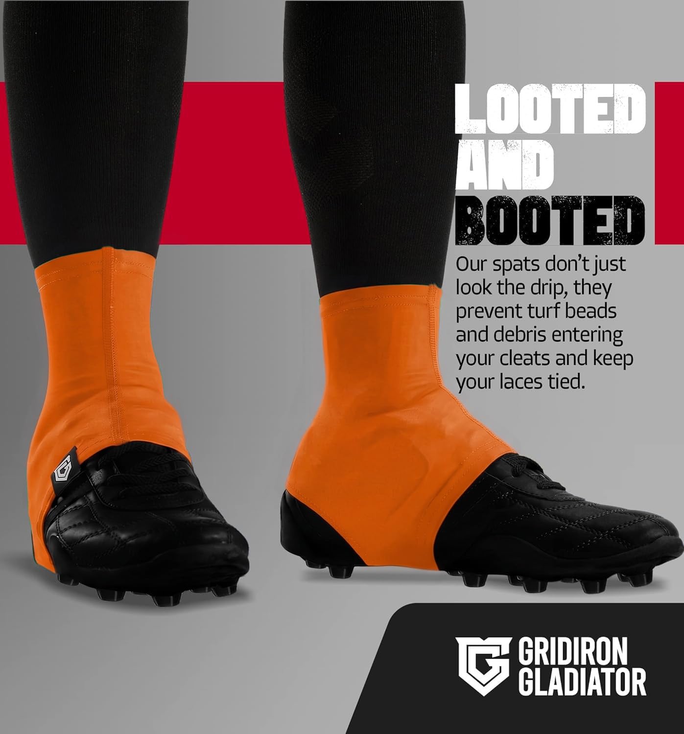 Gridiron Gladiator Football Spats - Spat Cleat Covers for Youth or Adult - Cover Cleats for Baseball Soccer Football - Shoe Sleeves - Sports Gear - Green - Medium