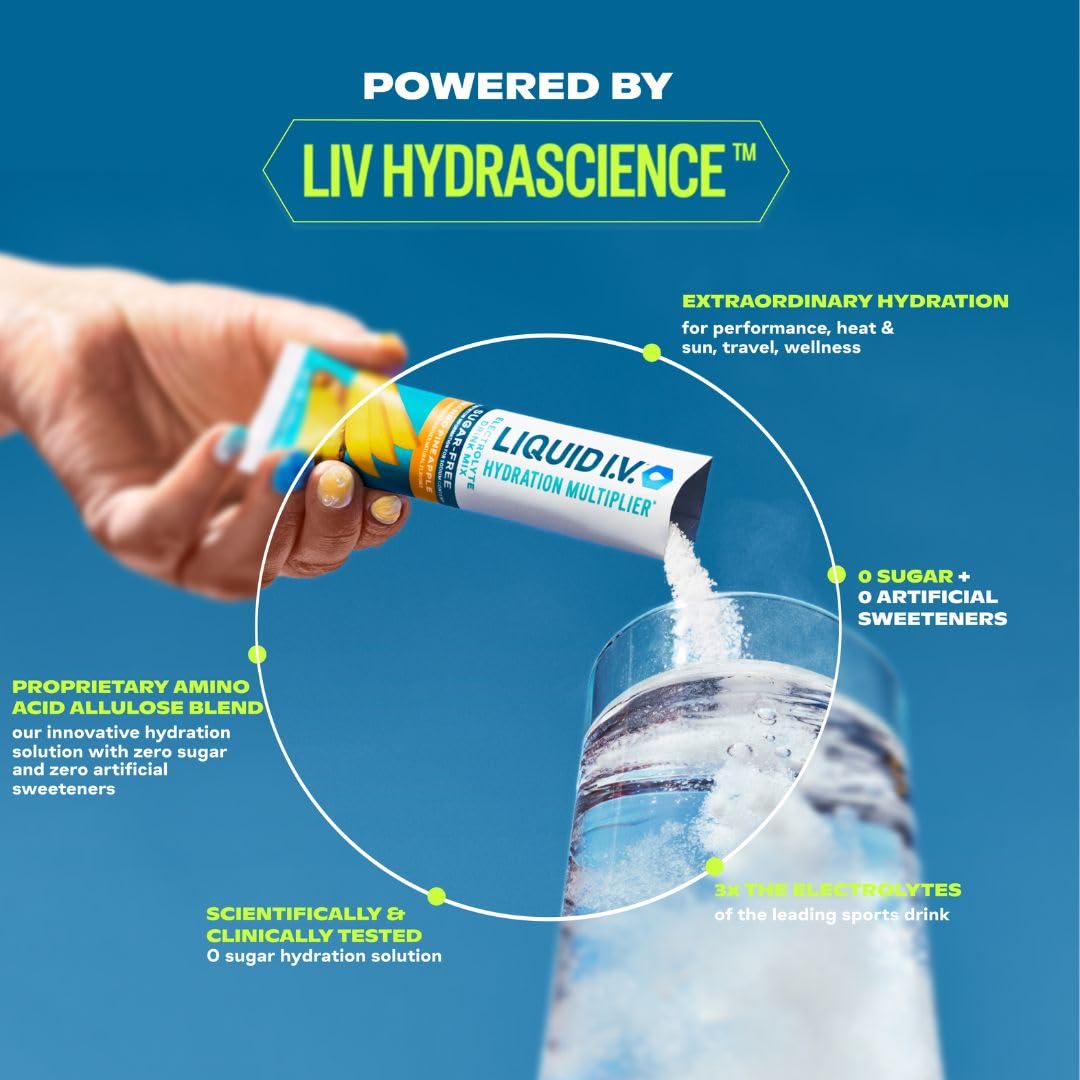 Liquid I.V.® Hydration Multiplier® Sugar-Free - Ring Pop Cherry | Electrolyte Powder Drink Mix | 1 Pack (14 Servings)