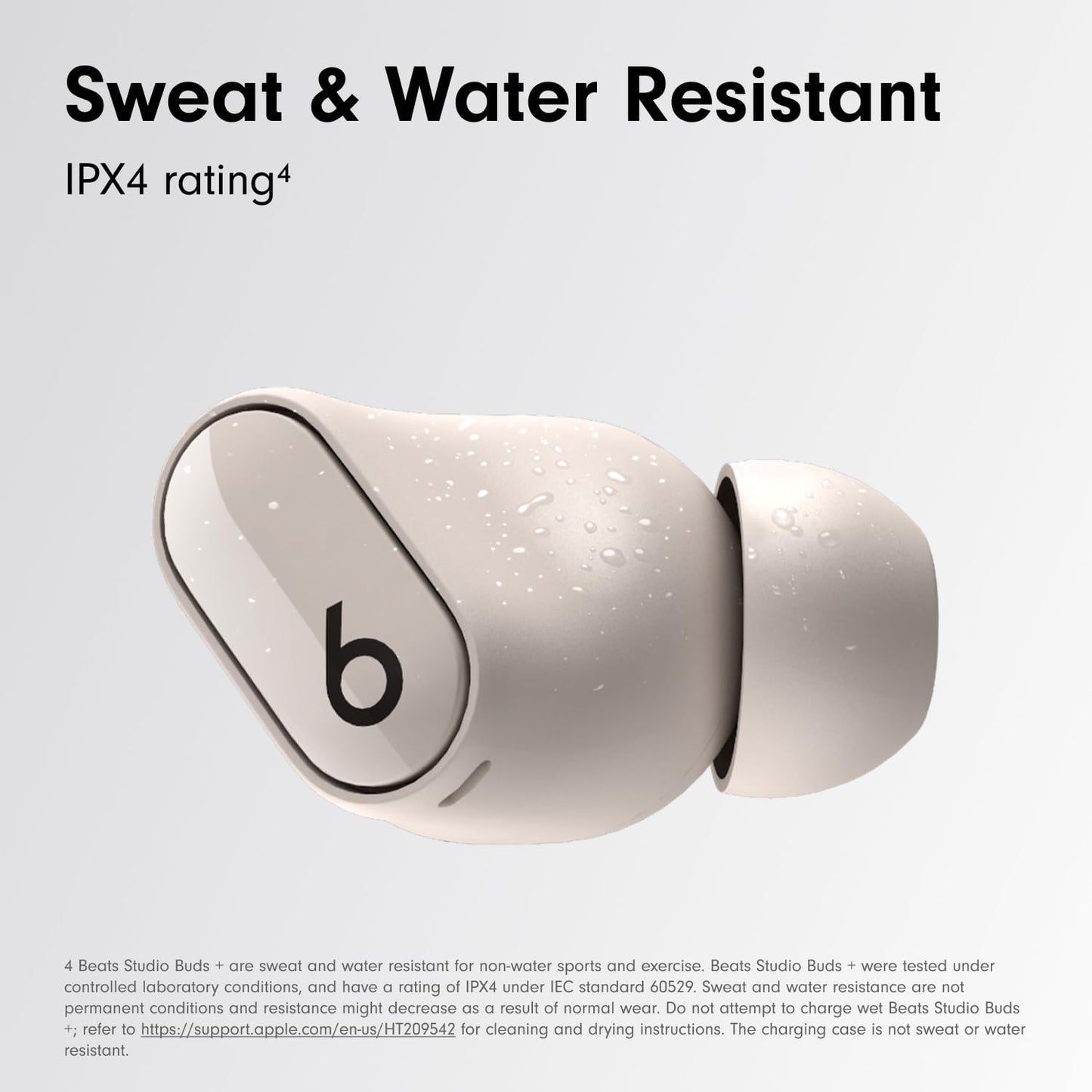 Beats Studio Buds + | True Wireless Noise Cancelling Earbuds, Enhanced Apple & Android Compatibility, Built-in Microphone, Sweat Resistant Bluetooth Headphones, Spatial Audio - Transparent