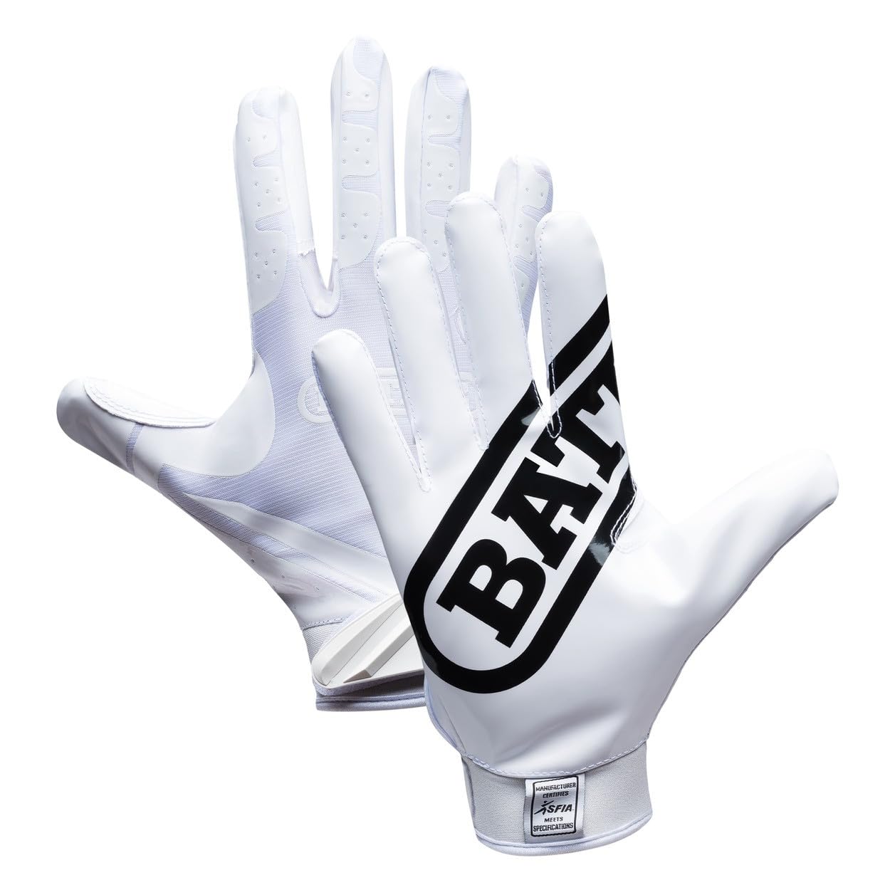 Battle Double Threat Wide Receiver Football Gloves – Ultra Stick Grip, Compression Fit (Runs Tight – Size Up If Between Sizes), Youth & Adult Football Gloves