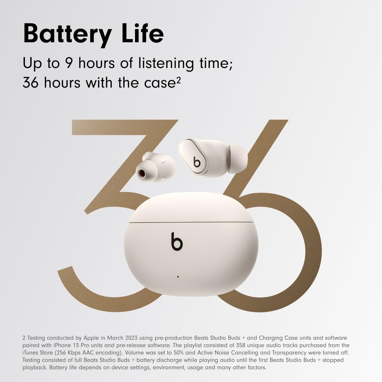 Beats Studio Buds + | True Wireless Noise Cancelling Earbuds, Enhanced Apple & Android Compatibility, Built-in Microphone, Sweat Resistant Bluetooth Headphones, Spatial Audio - Transparent