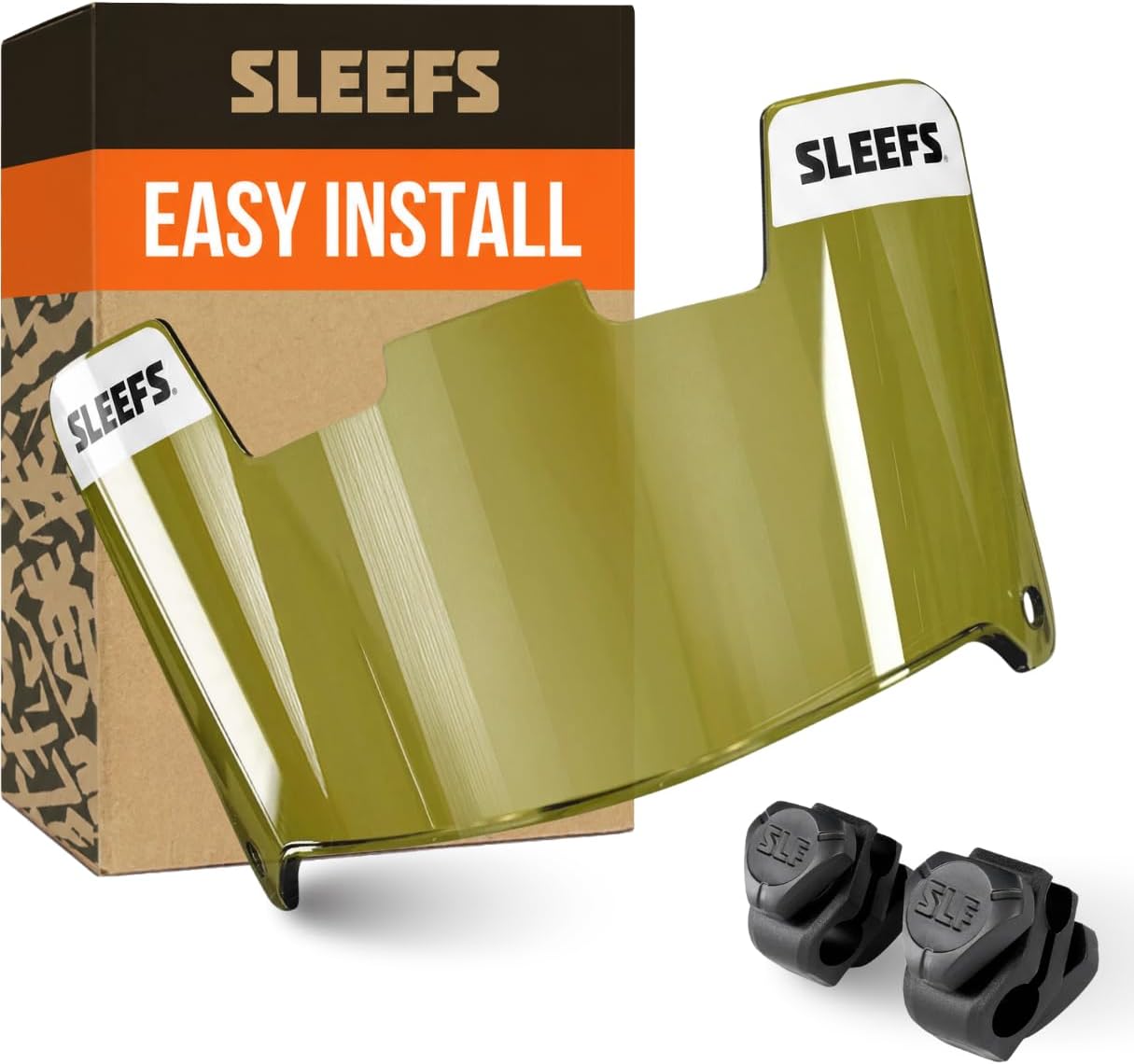 SLEEFS Clear Football Visor for Helmet - Professional Football Visor - Face & Eye Shield - Fits Youth & Adult Helmets - Includes Quick Visor Clips for Easy Installation