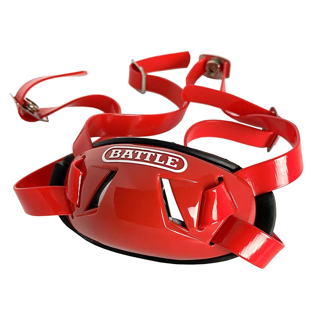 Battle Sports Shell Football Chin Strap | Adjustable youth size fit, Hand wash with mild soap and cold water, Air-dry at room temperature only, Do not machine dry