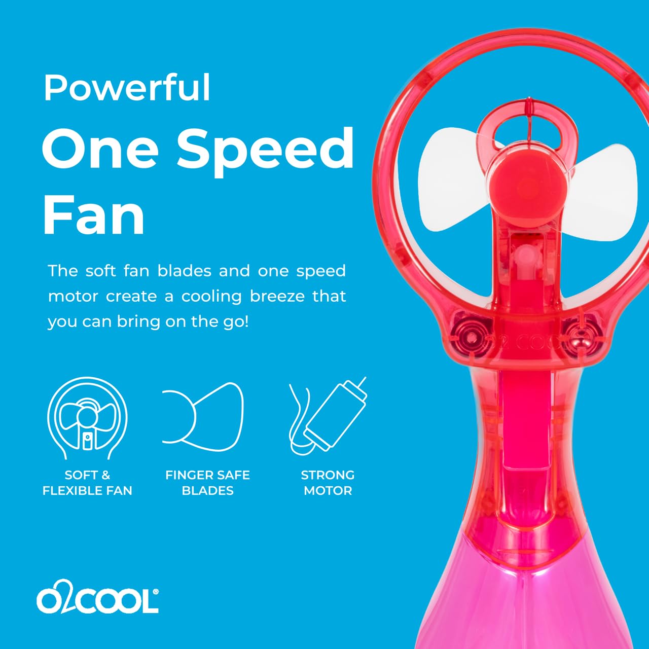 O2COOL Deluxe Handheld Battery Powered Water Misting Fan (Green)