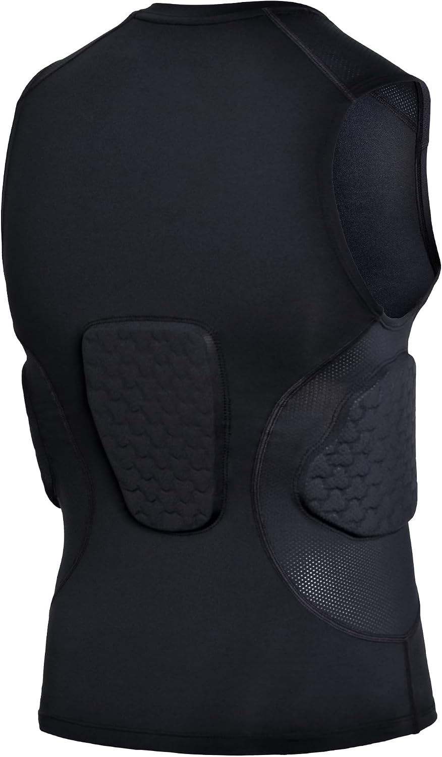 COOLOMG Youth Padded Football Shirt Chest Rib Protector | Football Compression Undershirt Back Protection