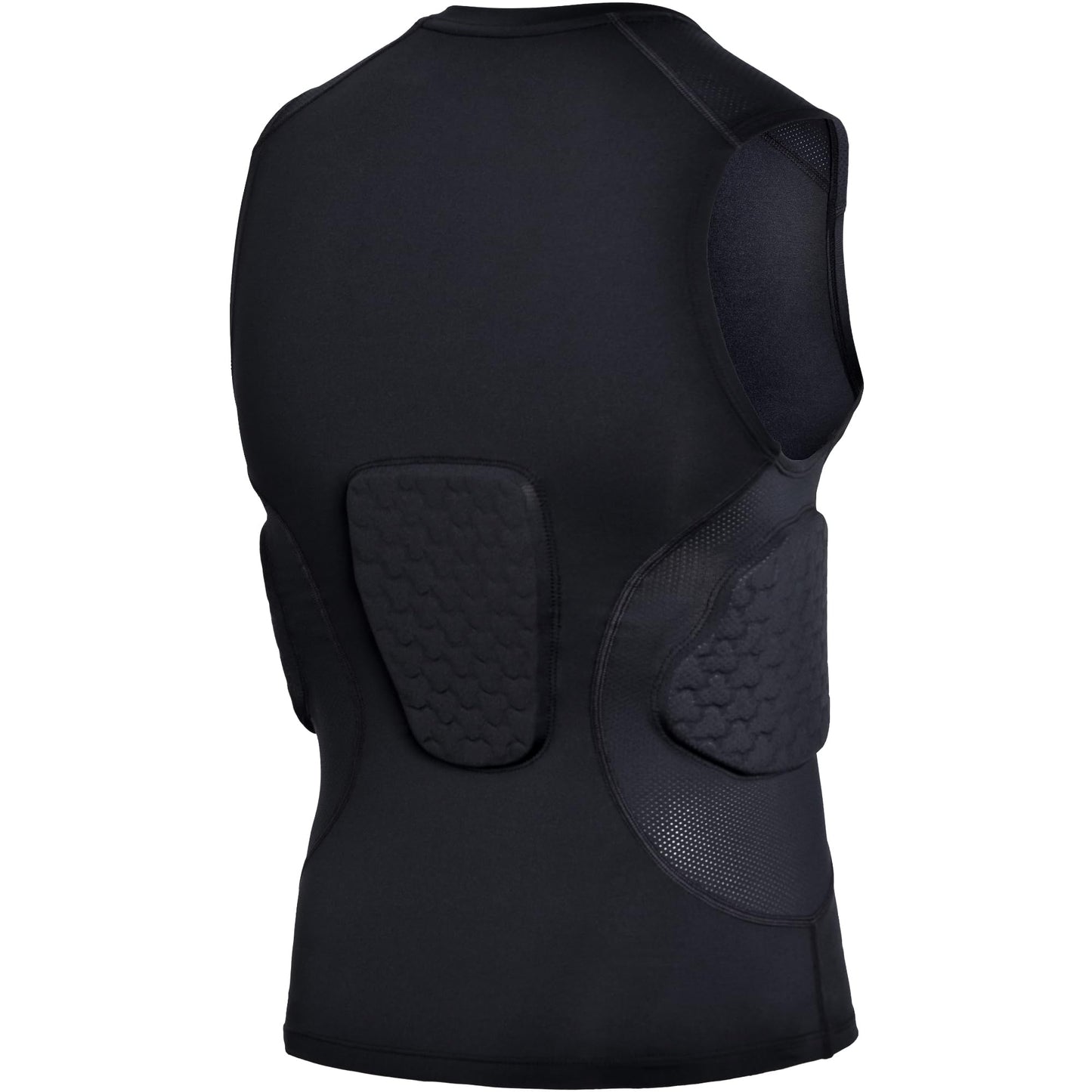 COOLOMG Youth Padded Football Shirt Chest Rib Protector | Football Compression Undershirt Back Protection