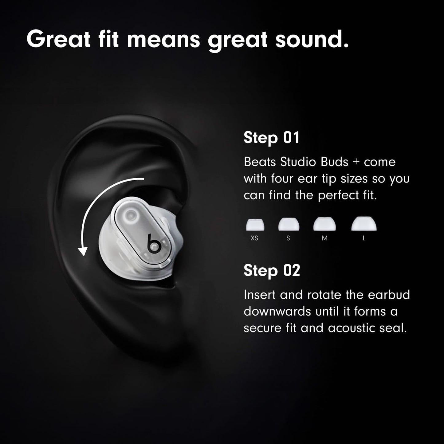 Beats Studio Buds + | True Wireless Noise Cancelling Earbuds, Enhanced Apple & Android Compatibility, Built-in Microphone, Sweat Resistant Bluetooth Headphones, Spatial Audio - Transparent